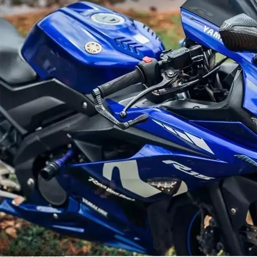 Universele fietsstuurhandbeskermer Koolstofhendelbeskermer ALUMINIUM Liggaam vir swaarhandstuurbeskerming Handbeskermers versoenbaar met universele fiets, KTM, Yamaha, TVS Swart Bijjan-bykomstighede 