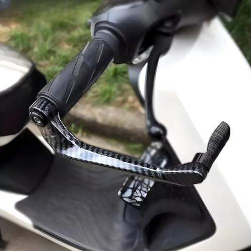 Universele fietsstuurhandbeskermer Koolstofhendelbeskermer ALUMINIUM Liggaam vir swaarhandstuurbeskerming Handbeskermers versoenbaar met universele fiets, KTM, Yamaha, TVS Swart Bijjan-bykomstighede 