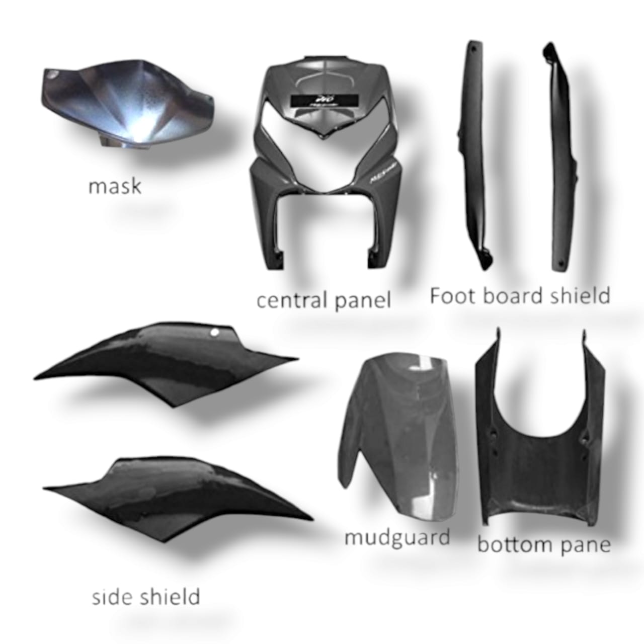 FULL BODY SET FOR DIO 110CC BS3 WHITE & BLACK {SET OF 6} BIJJAN ACCESSORIES