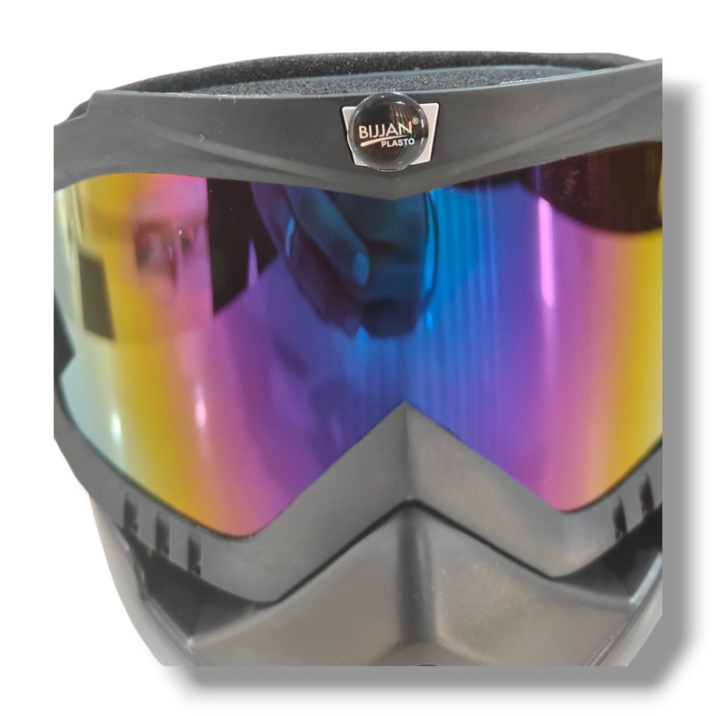 Anti-kras UV-beskermende gesigmasker met reënboogvisier, verstelbare elastiese band vir fietsry BIJJAN TOEBEHORE 