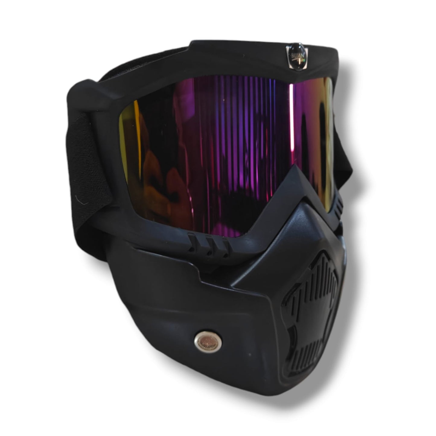 Anti-kras UV-beskermende gesigmasker met reënboogvisier, verstelbare elastiese band vir fietsry BIJJAN TOEBEHORE 