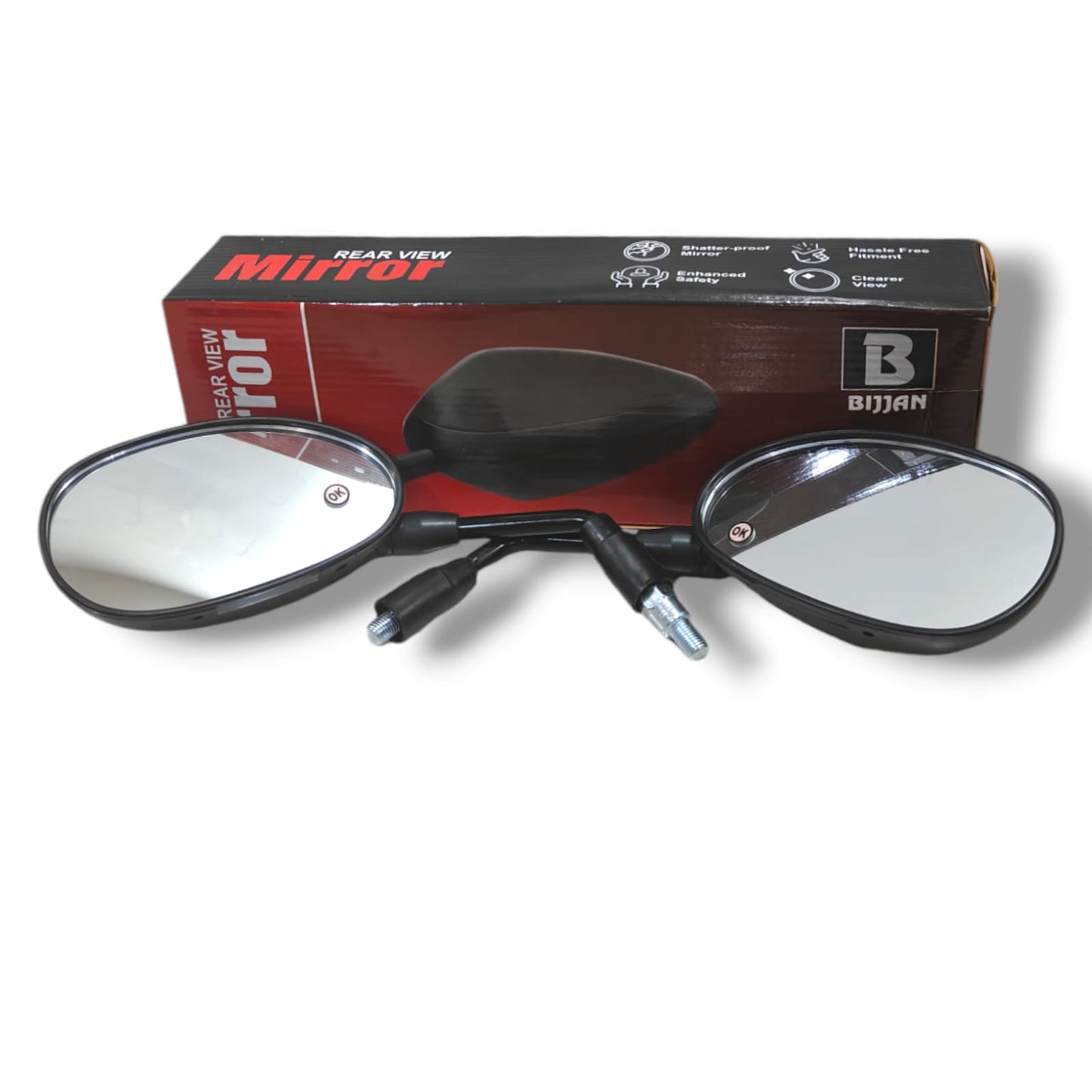 Rear View Side Mirrors Passion Black Bijjan Accessories