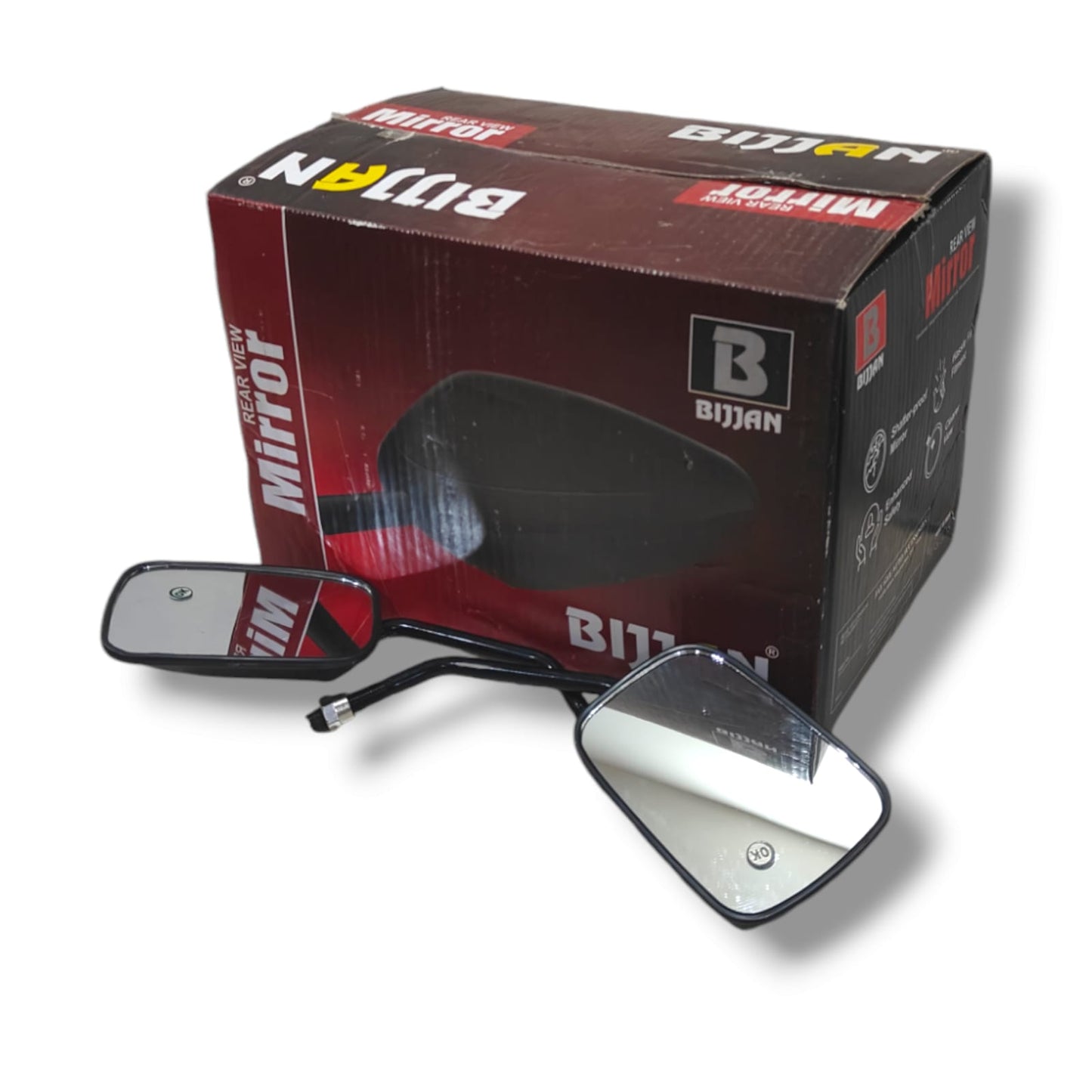 Rear View Side Mirrors For XL Super Black Bijjan Accessories