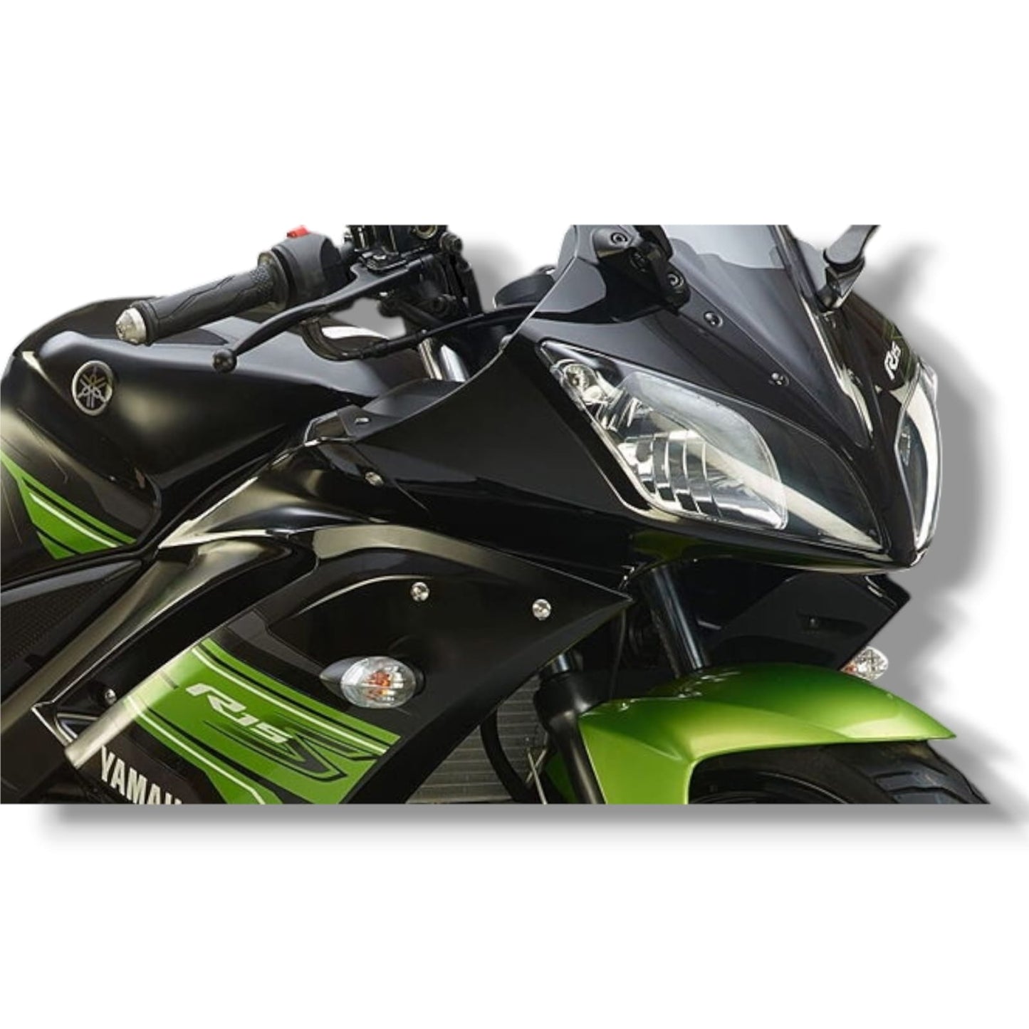 HEADLIGHT VISOR FOR YAMAHA YZF R15 {2011 MODEL} BLACK METALLIC BIJJAN ACCESSORIES